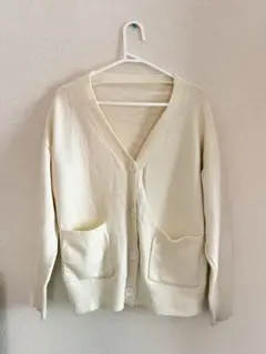 スクールカーディガン ホワイト フリーサイズ