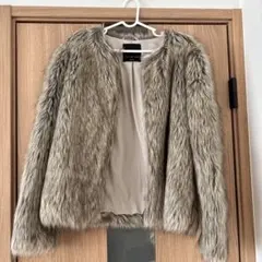 Bershka グレー ファーコート S