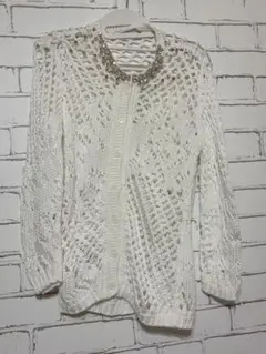極美品 高級 イタリア製 ERMANNO SCERVINO 刺繍 カーディガン - メルカリ