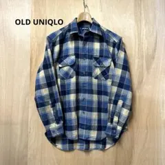 90's OLD UNIQLO ユニクロ ブルー チェックシャツ S