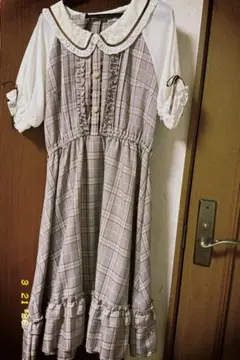 axesのチェック柄半袖ワンピース