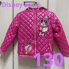 美品ディズニーストア　ミニーマウス キルティングダウンコート ピンク130