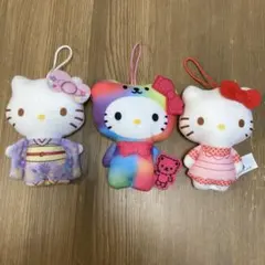 マクドナルドハッピーセット　ハローキティ　ストラップ付きぬいぐるみ　3体セット