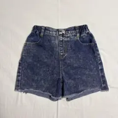 ケミカルウォッシュ デニムショートパンツ 140