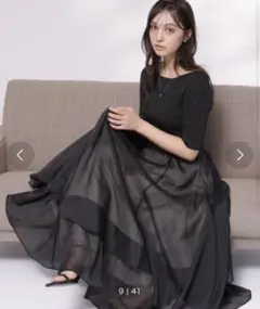 Rirandture ティアードドッキングニットワンピース