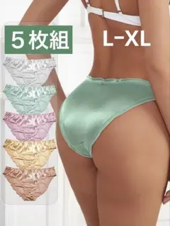 光沢ツルツルトリコットショーツ５枚組LーXL