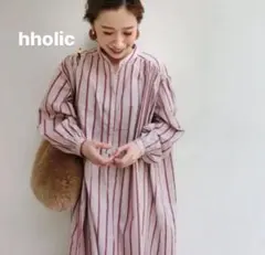 hholicコットンシャツロングドレス 赤 フリーサイズ　エイチホリックのサムネイル