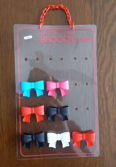 お値引き不可【未使用品】昭和レトロブローチリボン7個