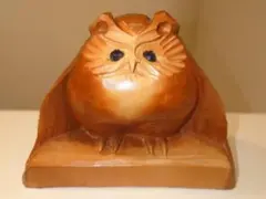 木彫り　フクロウ　梟　置物　縁起物　開運　 北海道