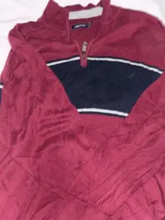 Nautica ワインレッド ネイビー セーター　古着のサムネイル