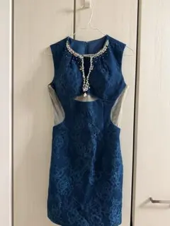 ROSE de FLEURS Glossy ダークブルー ナイトドレス M