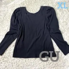 未使用✨GU黒 リブ編み 長袖 トップス　XL