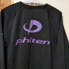 美品　ファイテン　phiten　ロンT　シャツ　黒　パープルラメ　限定色