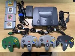 NINTENDO64 本体、コントローラー4つ、ゲーム4本