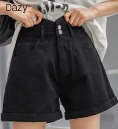 DAZY ハイウエストデニムショーツ ロールアップ ヘム
