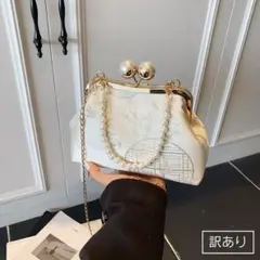 A柄 パーティバッグ 刺繍 がま口 パールチェーン 着物 袴 和装 結婚式