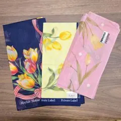 【新品】チューリップ柄ハンカチ3枚セット