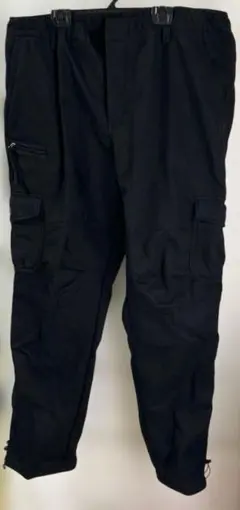 メンズ 裏起毛 パンツ 4XL 大きいサイズ ブラック 新品 ◆ボタン取れ不良◆