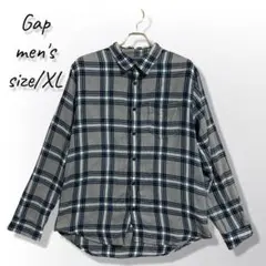 古着 ギャップ GAP メンズ 長袖シャツ チェック柄 大きめサイズ XL