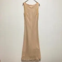 【ストロベリーフィールズ】ノースリーブロングワンピース オレンジ系 ビジュー装飾