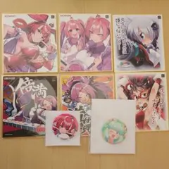 ボンバーガール 麻雀ファイトガール ミニ色紙、缶バッジ グッズまとめ売り