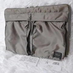 廃盤 PORTER TANKER クラッチバッグ シルバーグレイ A4収納可