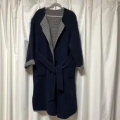 【SLOBE IENA】ネイビー ロングコート ウエストベルト付き