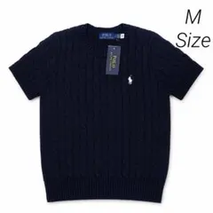 新品✨Polo Ralph Lauren 半袖 ケーブルニット M ブラック