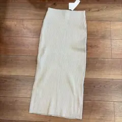COCA✱リブ編みタイトスカート ベージュ　ニットスカート