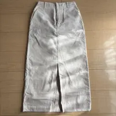 グローバルワーク　アイボリー タイトロングスカート スリット入り