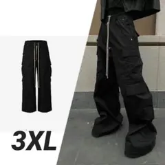 MIJKOドローストリングダブルワイドカーゴパンツ3XL Opium 韓国系Y2