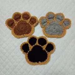 肉球モチーフ3枚(ベージュ)