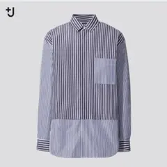 UNIQLO スーピマコットンオーバーサイズシャツ ストライプ L