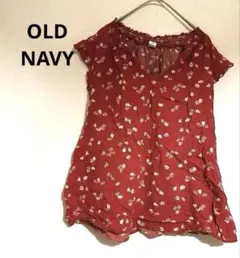 OLD NAVY 赤い花柄 半袖シャツ Lサイズ半袖花柄　ガーリーカジュアル