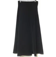 新品 H BEAUTY＆YOUTH ダブルクロス フレアスカート 黒 台形マキシ