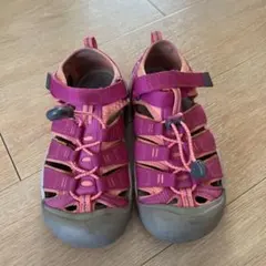 KEEN キッズ サンダル 22cm ピンク つま先ガード付き 使用感あり