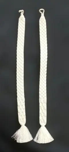 白 編み込み羽織紐 No.1