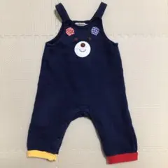 ミキハウス　ホットビスケッツ　顔ドン　サロペット　ロンパース　80 くま