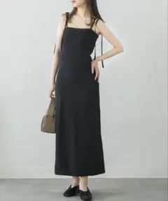 【NEUNA】ブラック キャミワンピース ロング丈