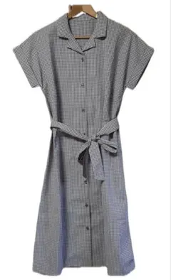 index チェック半袖ワンピースM