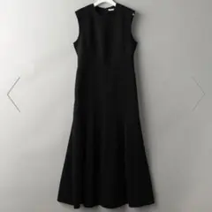 新品 BEAUTY&YOUTH エコポリエステル ループフレアワンピース 黒