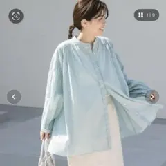 美品 アーバンリサーチドアーズ コットンボイルギャザーブラウス