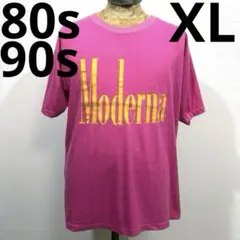 XL 良品 80s90s USA製 Moderna Tシャツ ピンク ビンテージ