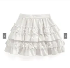 GRL at2438 インパン裏地付きレースフリルティアードミニスカートMサイズ