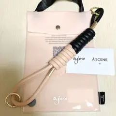 ajew エジュー 限定 コイルストラップ ハンドストラップ ピンク×ブラックのサムネイル