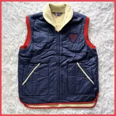 70s〜 MONTGOMERY WARD リバーシブル ダウンベスト ネイビー - メルカリ