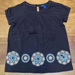 未使用 baby Gap 半袖 Tシャツ 刺繍 ダークブラウン 110cmのサムネイル