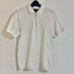 H&M レギュラーフィット ハーフジップアップ ポロシャツ　オフホワイト　白