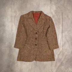 00s y2k アーカイブ チェック テーラードジャケット モード レトロ