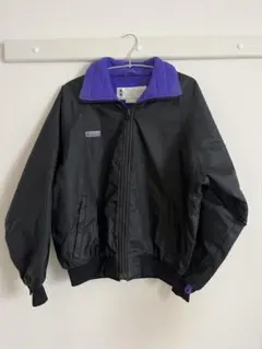 Columbia フリース襟付きジャケット M ブラック/パープル